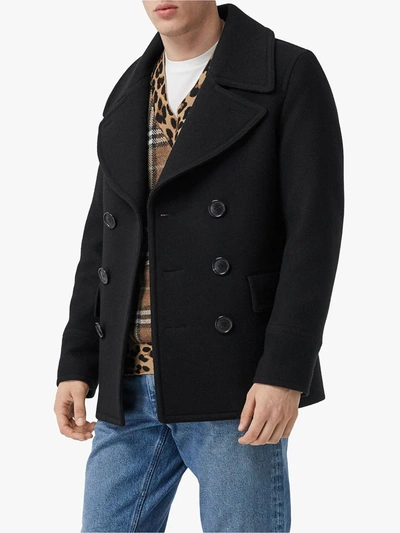 Burberry Double-breasted Wool & Cashmere-blend Jacket In Black