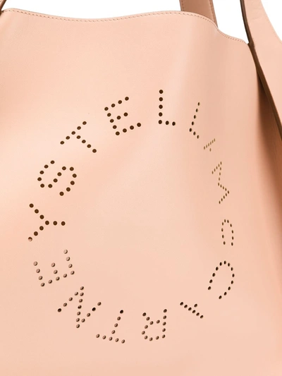 Shop Stella Mccartney Perforated Logo Tote In Neutrals
