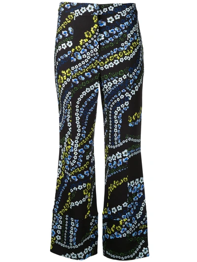 Shop Erdem Flower Print Trousers In Black