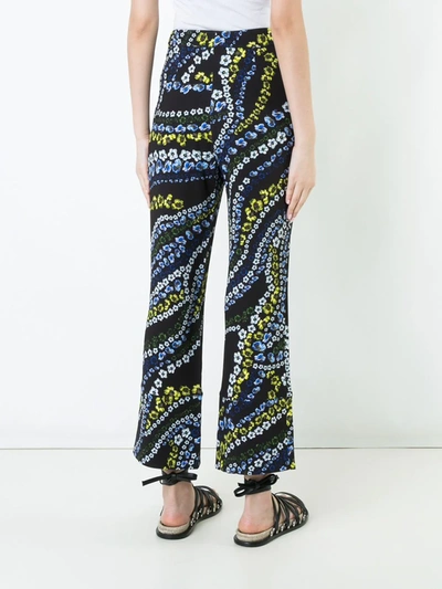 Shop Erdem Flower Print Trousers In Black