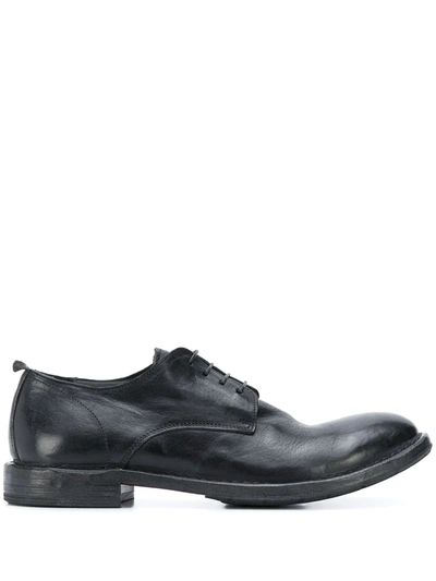 Shop Moma Stitching Detail Lace-up Shoes In Black