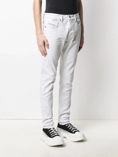 Shop Diesel D-strukt Slim-fit Jeans In White