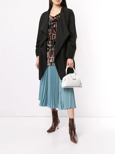 Antonio Marras Side Ruffle Striped Blazer In Black