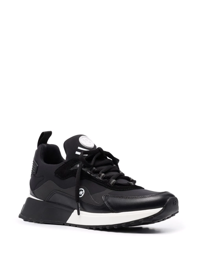 Shop Michael Kors Theo Low-top Panelled Sneakers In Black
