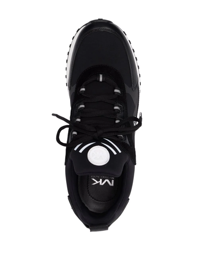 Shop Michael Kors Theo Low-top Panelled Sneakers In Black