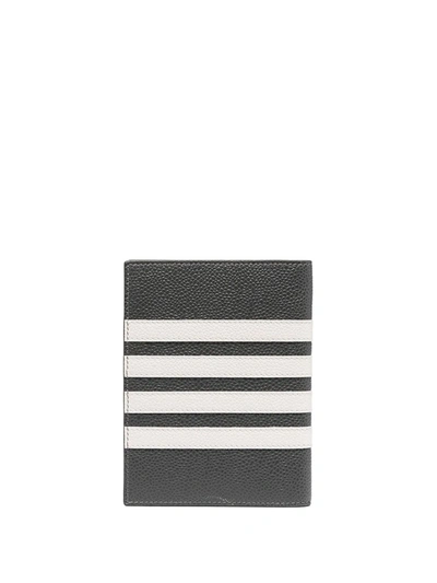 Shop Thom Browne 4-bar Passport Holder In Grey