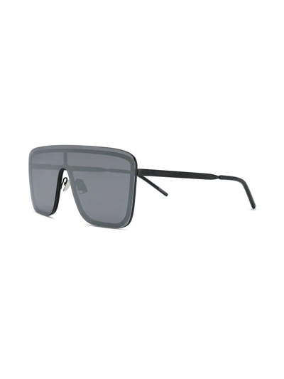 Shop Saint Laurent New Wave Sl1 Mask Sunglasses In Black