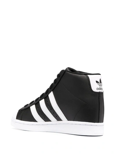 Shop Adidas Originals Superstar Up Leather High-top Sneakers In Black