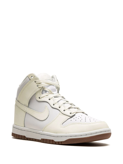 Nike White Dunk High Top Sneakers In White