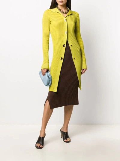 Shop Bottega Veneta Long-sleeve Ribbed-knit Shirt In Yellow