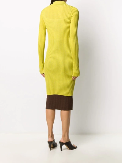 Shop Bottega Veneta Long-sleeve Ribbed-knit Shirt In Yellow
