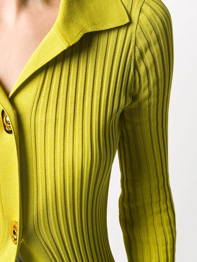 Shop Bottega Veneta Long-sleeve Ribbed-knit Shirt In Yellow