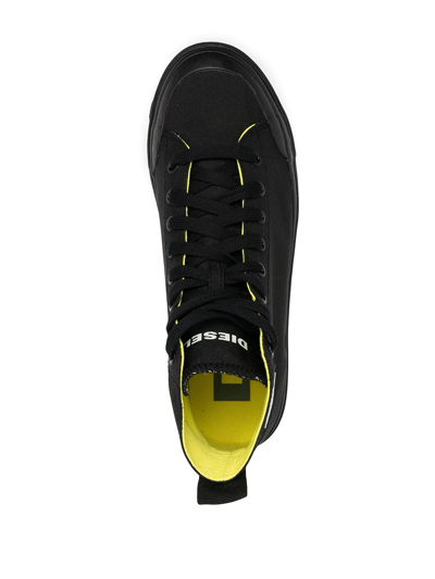 Shop Diesel S-astico High-top Sneakers In Black