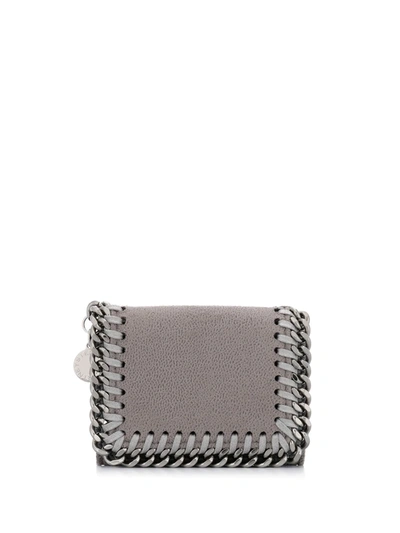 Shop Stella Mccartney Falabella Tri-fold Wallet In Grey
