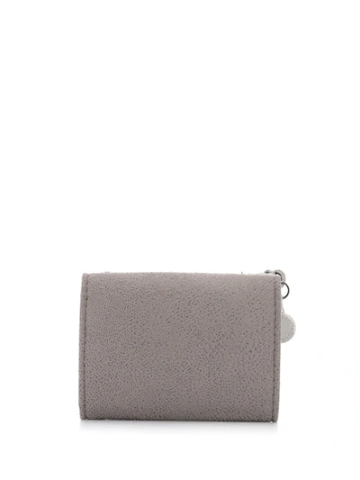 Shop Stella Mccartney Falabella Tri-fold Wallet In Grey