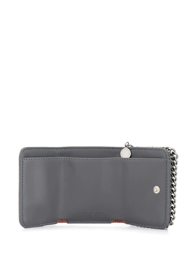 Shop Stella Mccartney Falabella Tri-fold Wallet In Grey