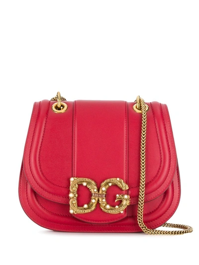 Shop Dolce & Gabbana Dg Amore Shoulder Bag In Red