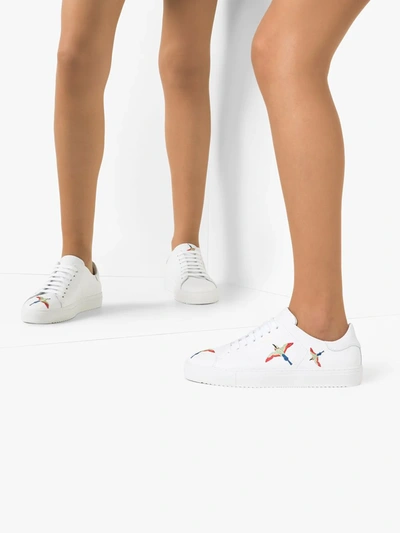 Shop Axel Arigato Clean 90 Bird Embroidered Sneakers In White