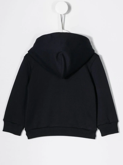 Dolce & Gabbana Jersey Hoodie With Logo Tag In Blue