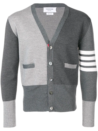 Shop Thom Browne Fun-mix Merino Cardigan In Grey