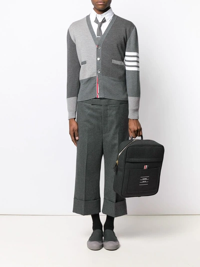 Thom Browne Gray Cardigan In Virgin Wool In Grey