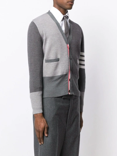 Shop Thom Browne Fun-mix Merino Cardigan In Grey