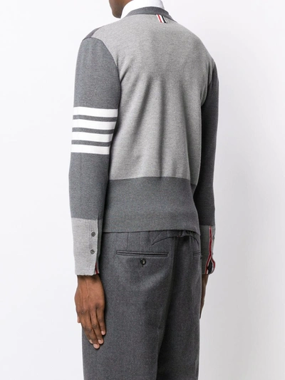 Shop Thom Browne Fun-mix Merino Cardigan In Grey