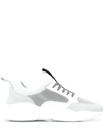 Shop Moschino Mesh Chunky Sneakers In White