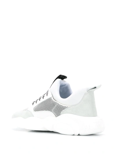 Shop Moschino Mesh Chunky Sneakers In White