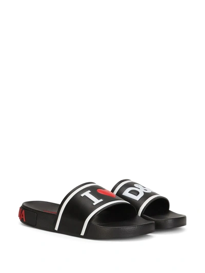 Dolce & Gabbana Saint Barth Slides In Black