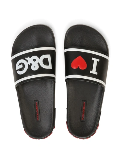 Dolce & Gabbana Saint Barth Slides In Black