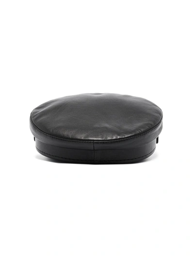 Ruslan Baginskiy Patent Leather-trim Baker Boy Hat In Black