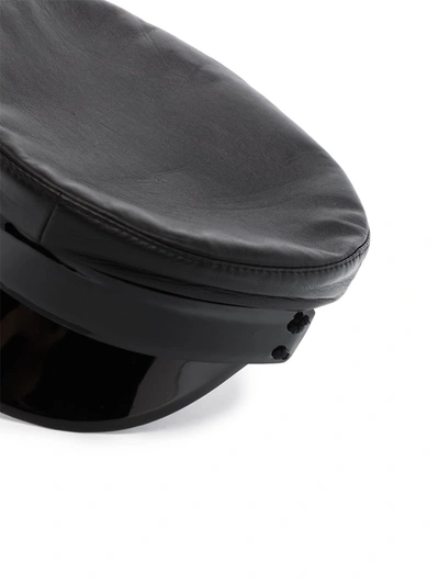 Ruslan Baginskiy Patent Leather-trim Baker Boy Hat In Black