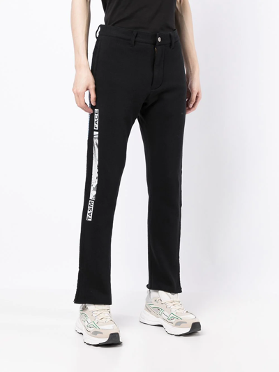 Shop Facetasm Straight-leg Cotton Trousers In Black