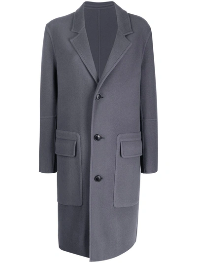 Shop Ami Alexandre Mattiussi Unstructured Single Breasted Coat In Blue