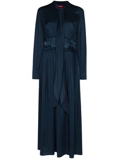 Shop Sies Marjan Faye Belted Midi Dress In Blue