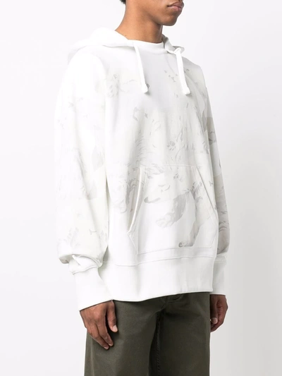 Shop Kenzo Polar Bear-print Organic Cotton Hoodie In Weiss