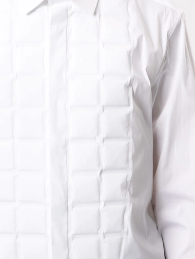 Shop Bottega Veneta Embossed Bib Shirt In White