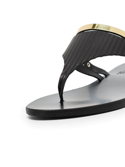 Shop Ancient Greek Sandals Drepani Thong-strap Flat Sandals In Schwarz