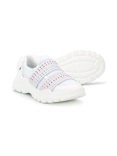 Shop Philipp Plein Crystal Runner Sneakers In White