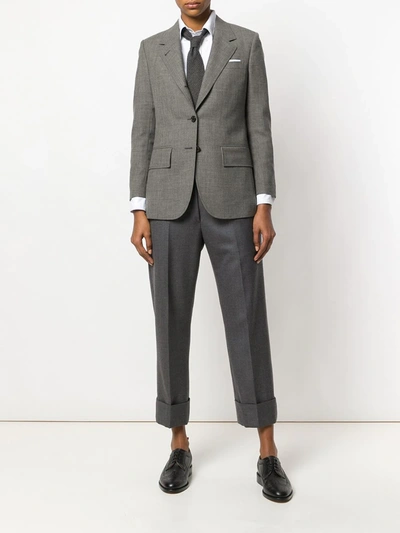 Thom Browne Wide Lapel Sport Coat In Grey