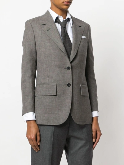 Thom Browne Wide Lapel Sport Coat In Grey