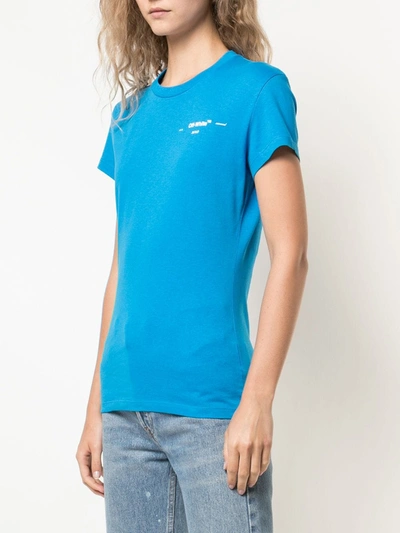 Shop Off-white Logo Crest T-shirt In Blue