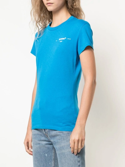 Off-white Leaf-embossed Logo Tee In Blue