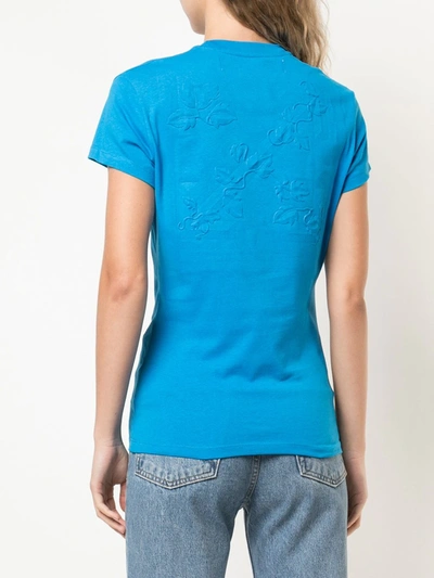 Off-white Leaf-embossed Logo Tee In Blue