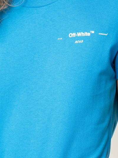 Off-white Leaf-embossed Logo Tee In Blue