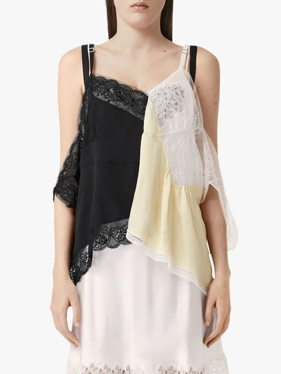 Shop Burberry Lace Trim Reconstructed Camisole In Black