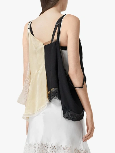Shop Burberry Lace Trim Reconstructed Camisole In Black