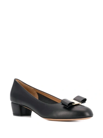 Shop Ferragamo Vara Bow Pumps In Black