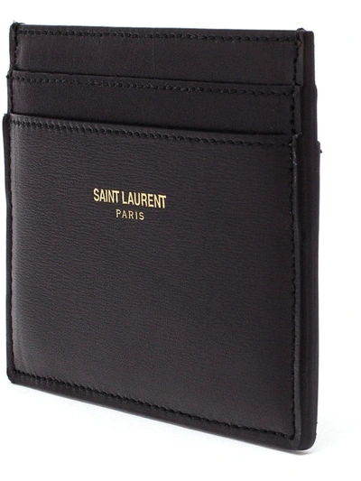 Shop Saint Laurent 'paris' Cardholder In Black